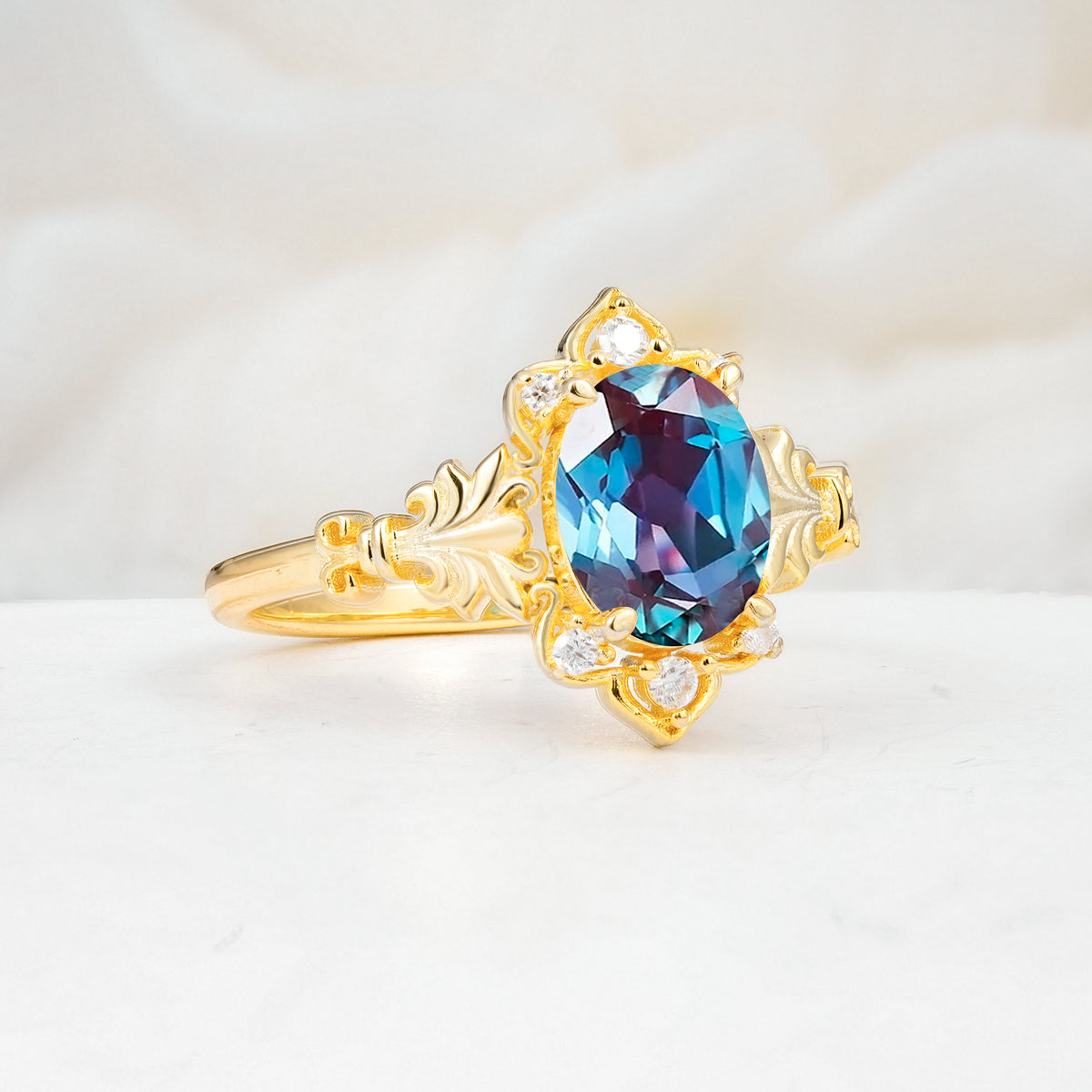 SR17618 Alexandrite Ring - White-Gold