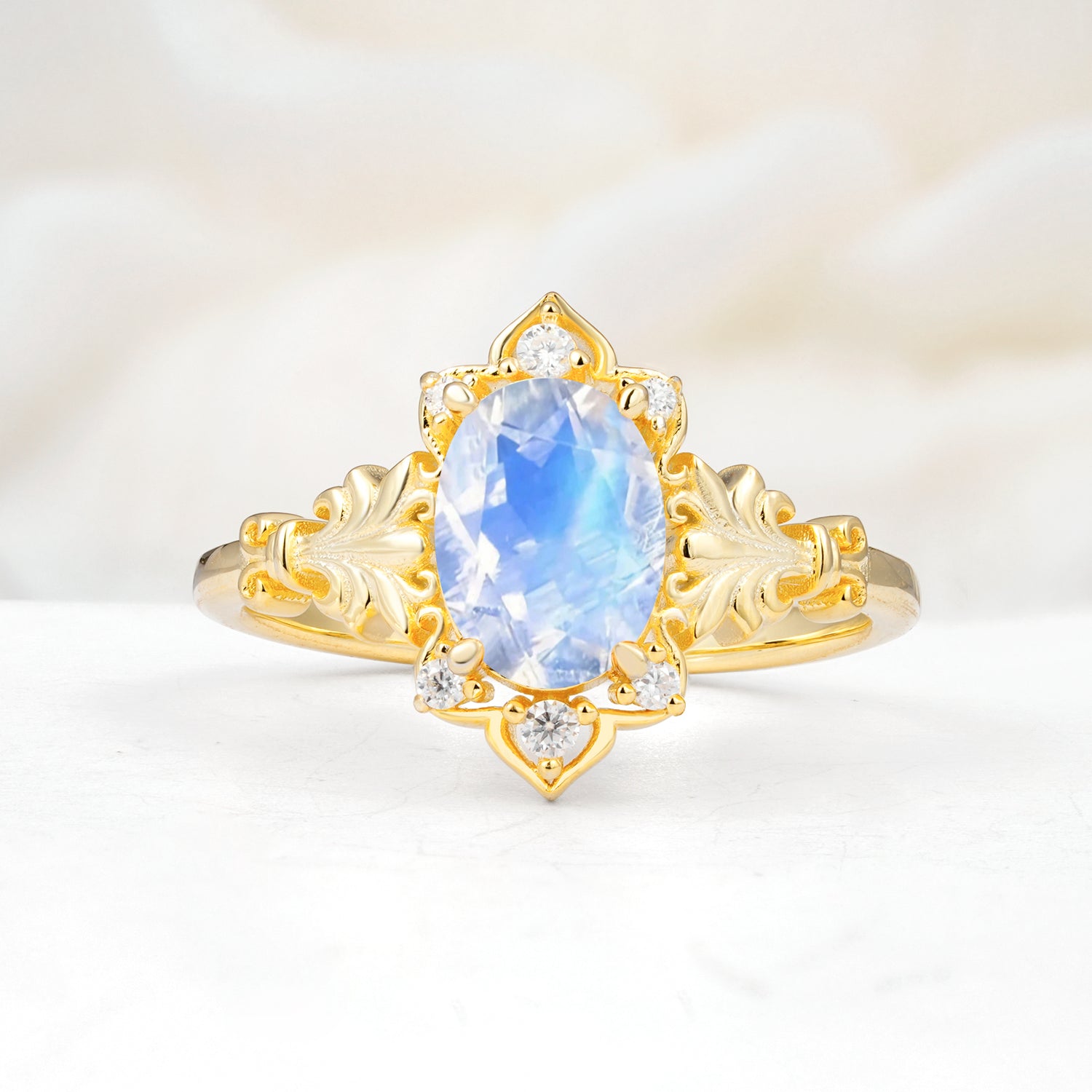 SR17618 Moonstone Ring - Yellow-Gold