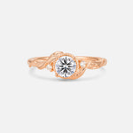 Round Cut Lab Diamond Leaf Vine Nature-Inspired Engagement Ring - Additional view