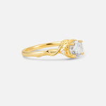 Round Cut Moissanite Leaf Vine Nature-Inspired Engagement Ring - Additional view