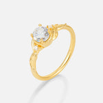 Round Cut Moissanite Leaf Vine Nature-Inspired Engagement Ring - Additional view