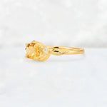 Round Cut Citrine Leaf Vine Nature-Inspired Engagement Ring - Additional view