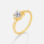 Round Cut Lab Diamond Leaf Vine Nature-Inspired Engagement Ring - Additional view
