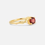 Round Cut Garnet Leaf Vine Nature-Inspired Engagement Ring - Additional view