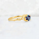 Round Cut Alexandrite Leaf Vine Nature-Inspired Engagement Ring - Additional view