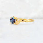 Round Cut Alexandrite Leaf Vine Nature-Inspired Engagement Ring - Additional view