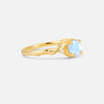 Round Cut Moonstone Leaf Vine Nature-Inspired Engagement Ring - Additional view