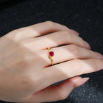 Round Cut Ruby Leaf Vine Nature-Inspired Engagement Ring - Additional view