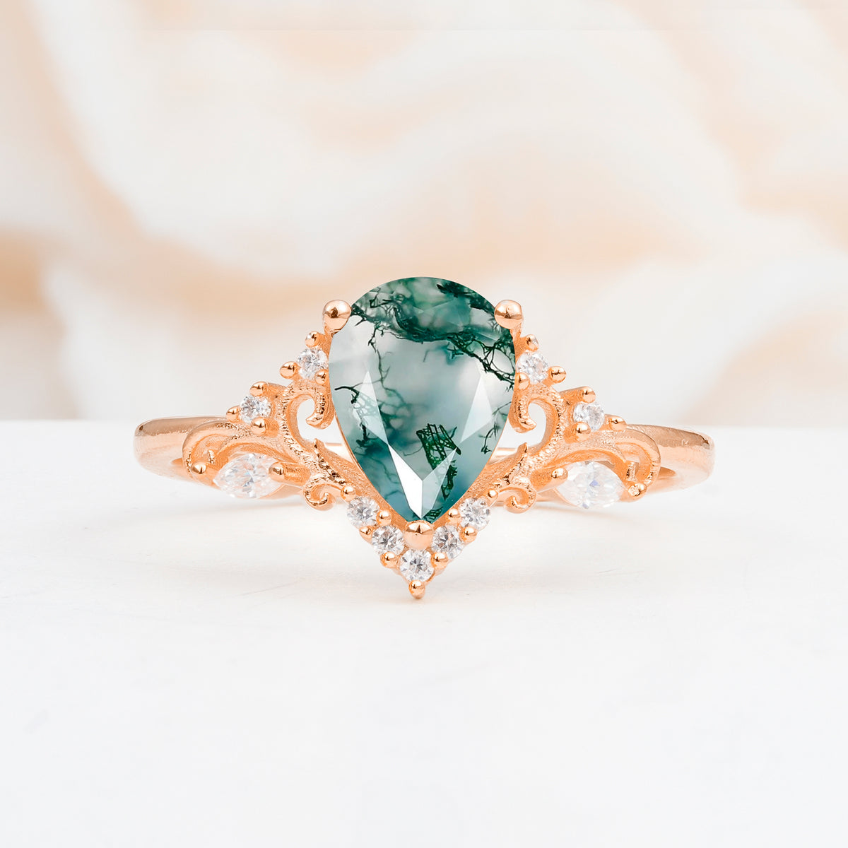 SR17625 Moss Agate Ring - Additional view