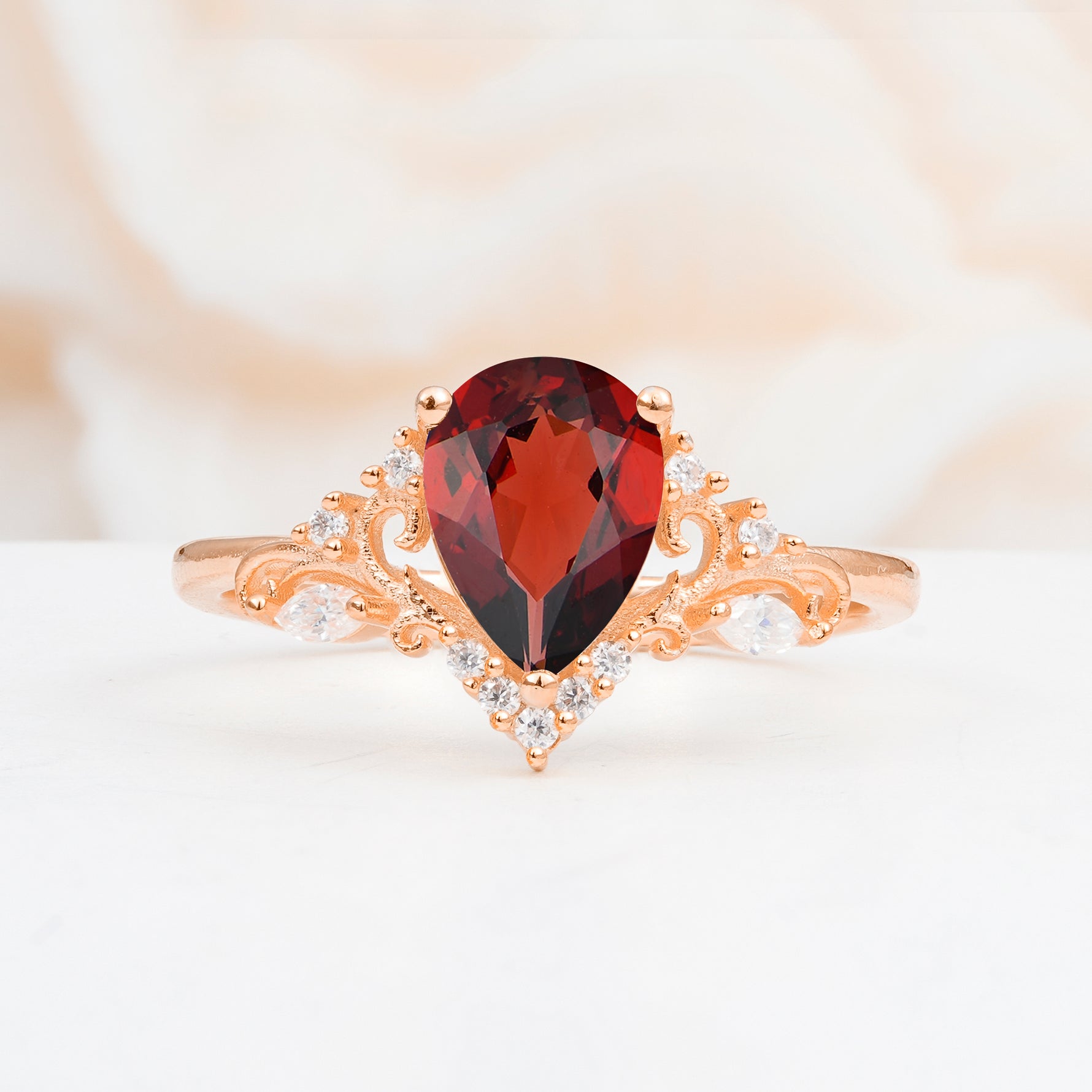 SR17625 Garnet Ring - Additional view