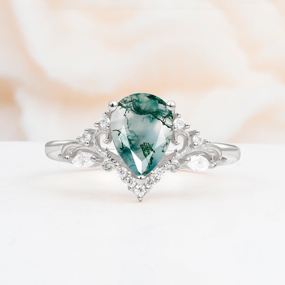 SR17625 Moss Agate Ring - Additional view