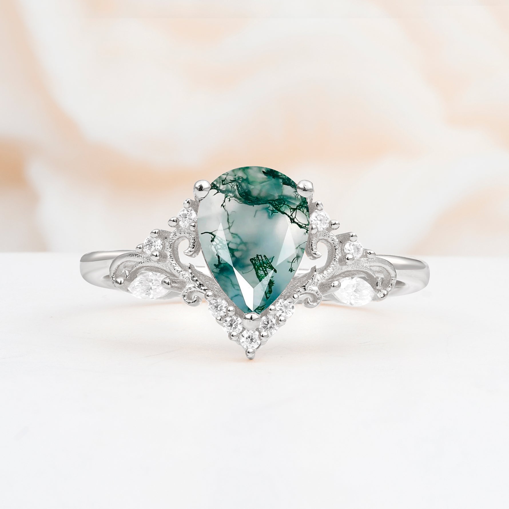 SR17625 Moss Agate Ring - Additional view