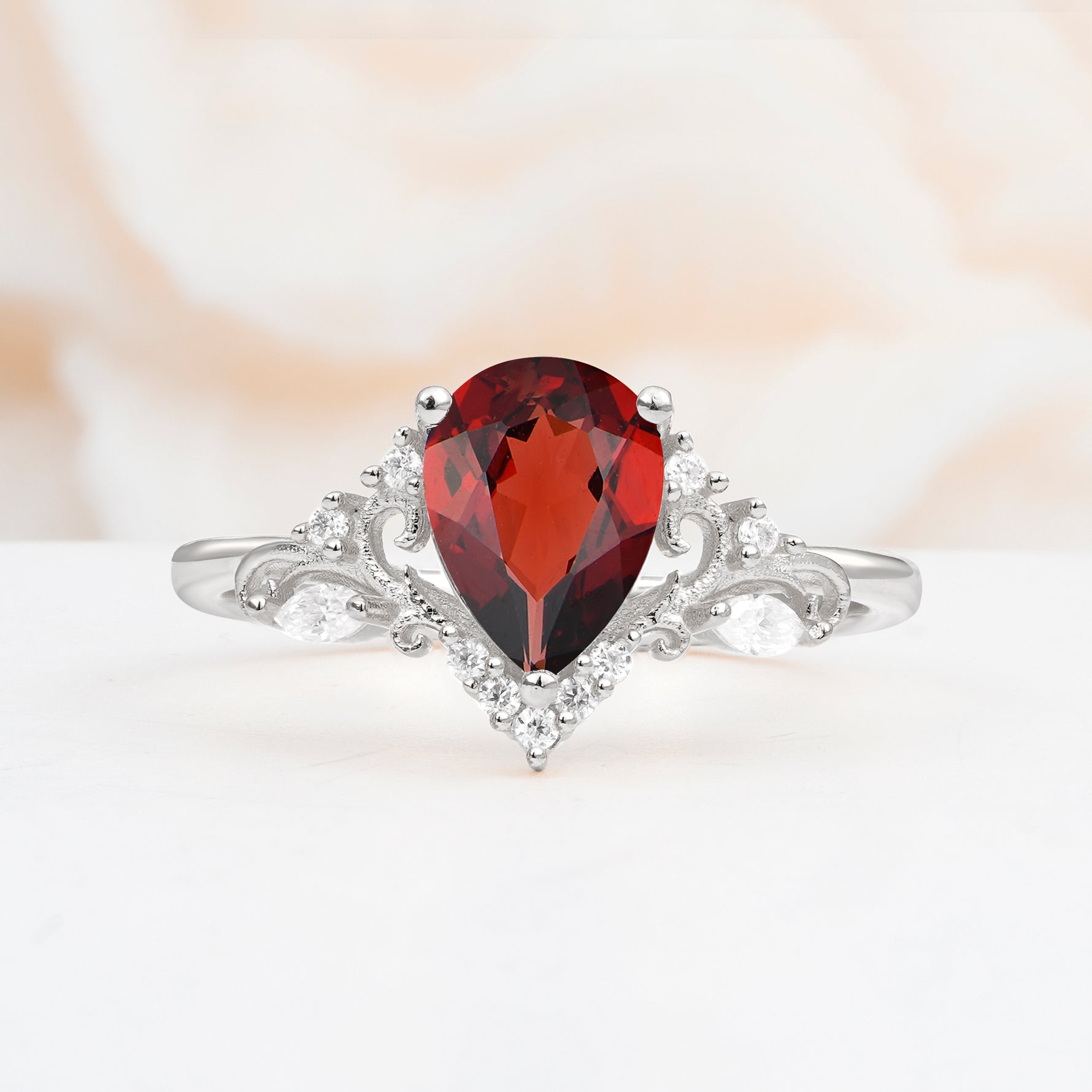 SR17625 Garnet Ring - Additional view