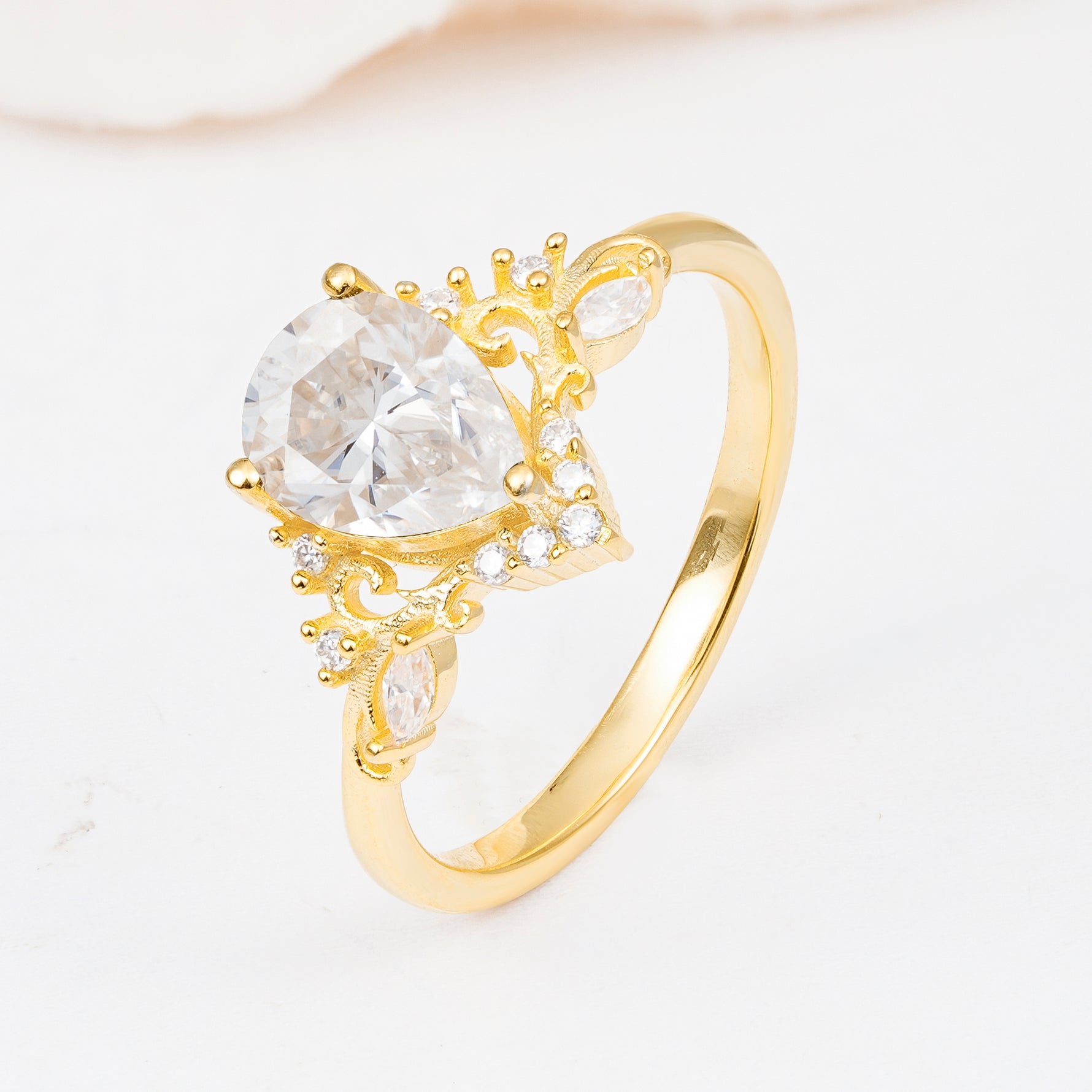 SR17625 Moissanite Ring - White-Gold