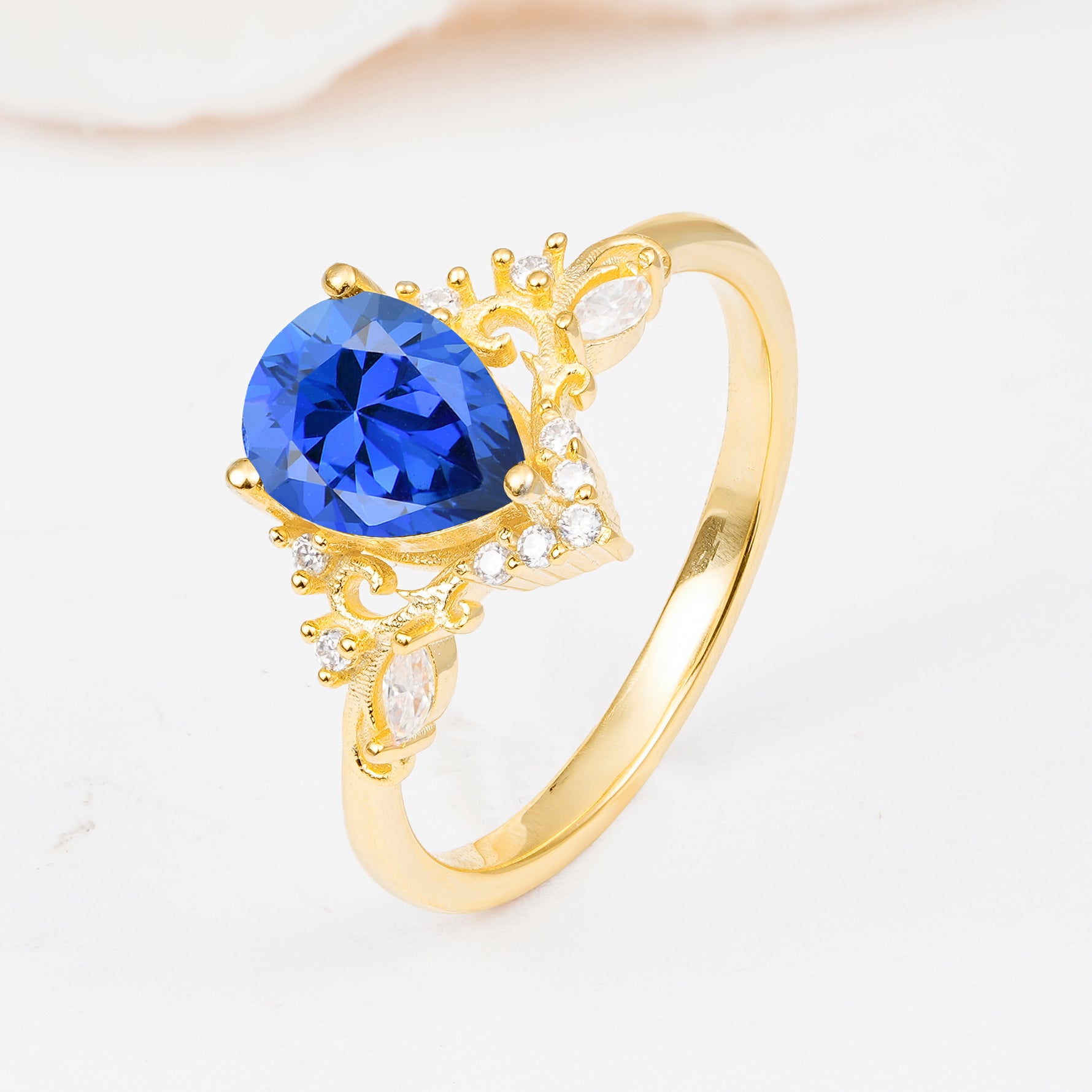 SR17625 Sapphire Ring - White-Gold