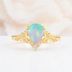 SR17625 Fire Opal Ring - Yellow-Gold
