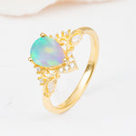 SR17625 Fire Opal Ring - White-Gold