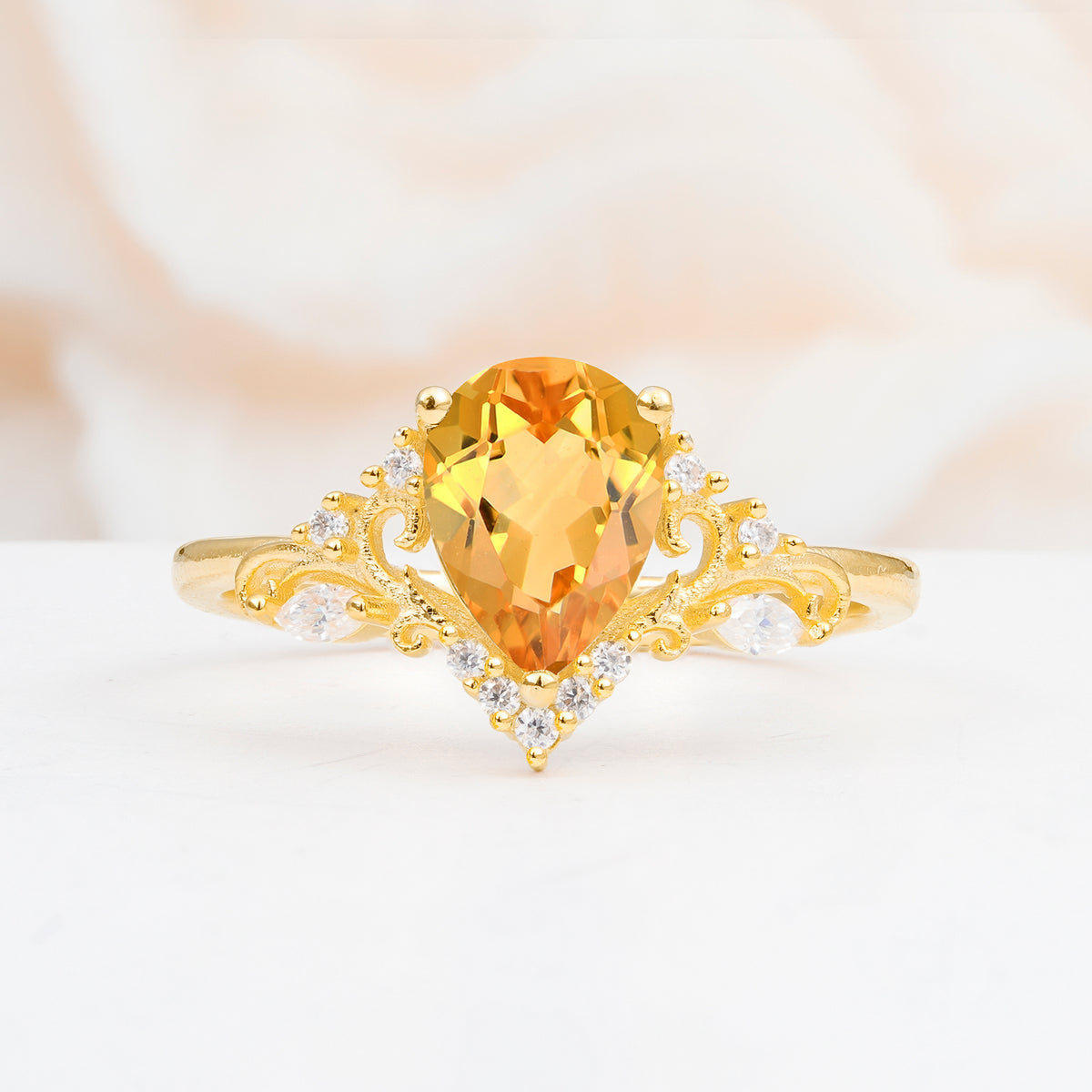 SR17625 Citrine Ring - Yellow-Gold