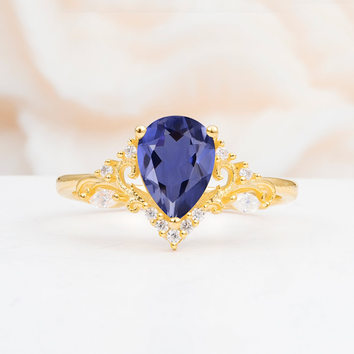 SR17625 Tanzanite Ring - Yellow-Gold