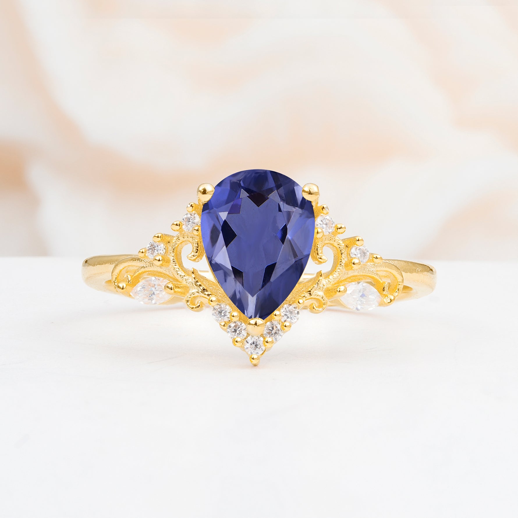 SR17625 Tanzanite Ring - Yellow-Gold
