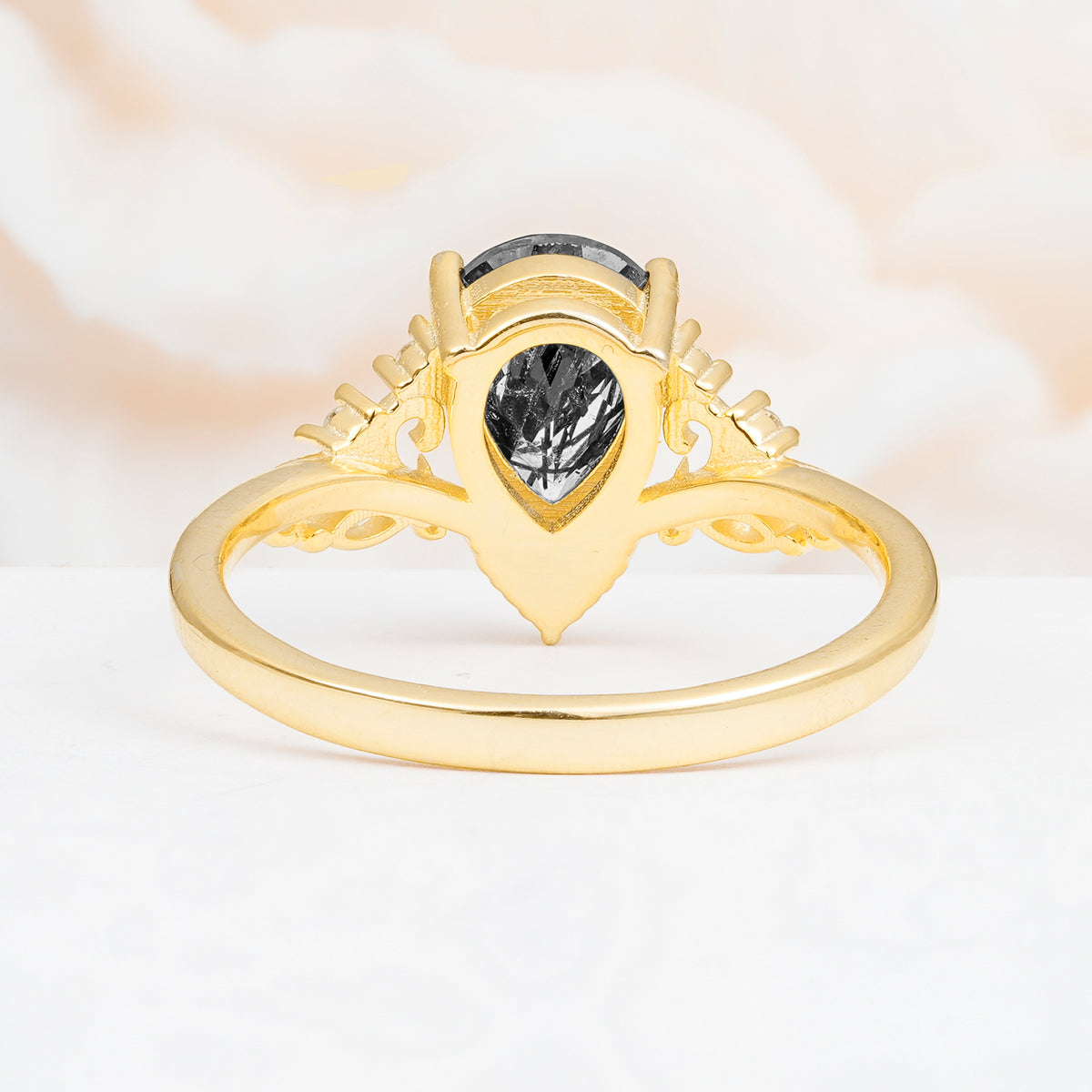 SR17625 Black Rutilated Quartz Ring - Additional view