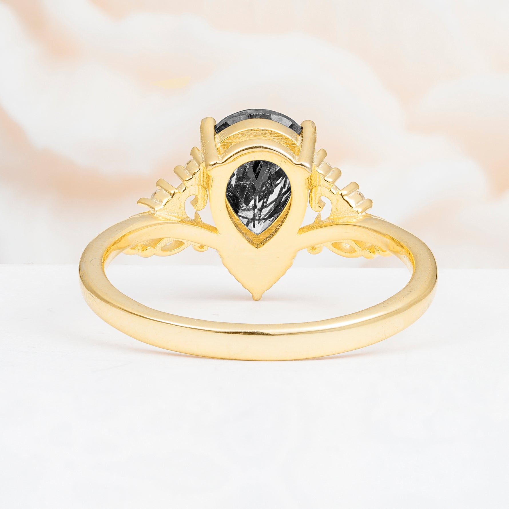 SR17625 Black Rutilated Quartz Ring - Additional view