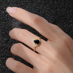 SR17625 Black Onyx Ring - Rose-Gold