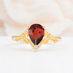 SR17625 Garnet Ring - Yellow-Gold
