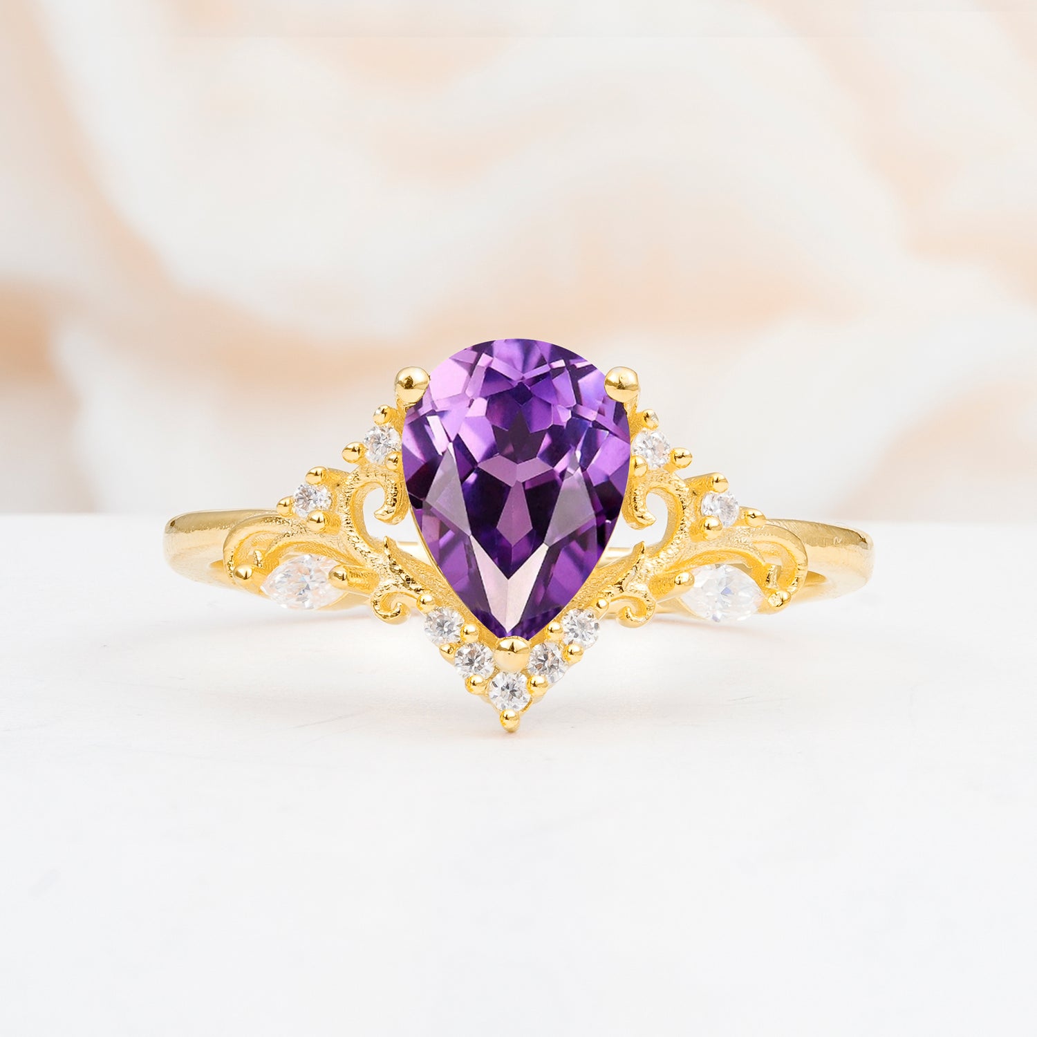 SR17625 Amethyst Ring - Yellow-Gold