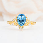 SR17625 Aquamarine Ring - Yellow-Gold