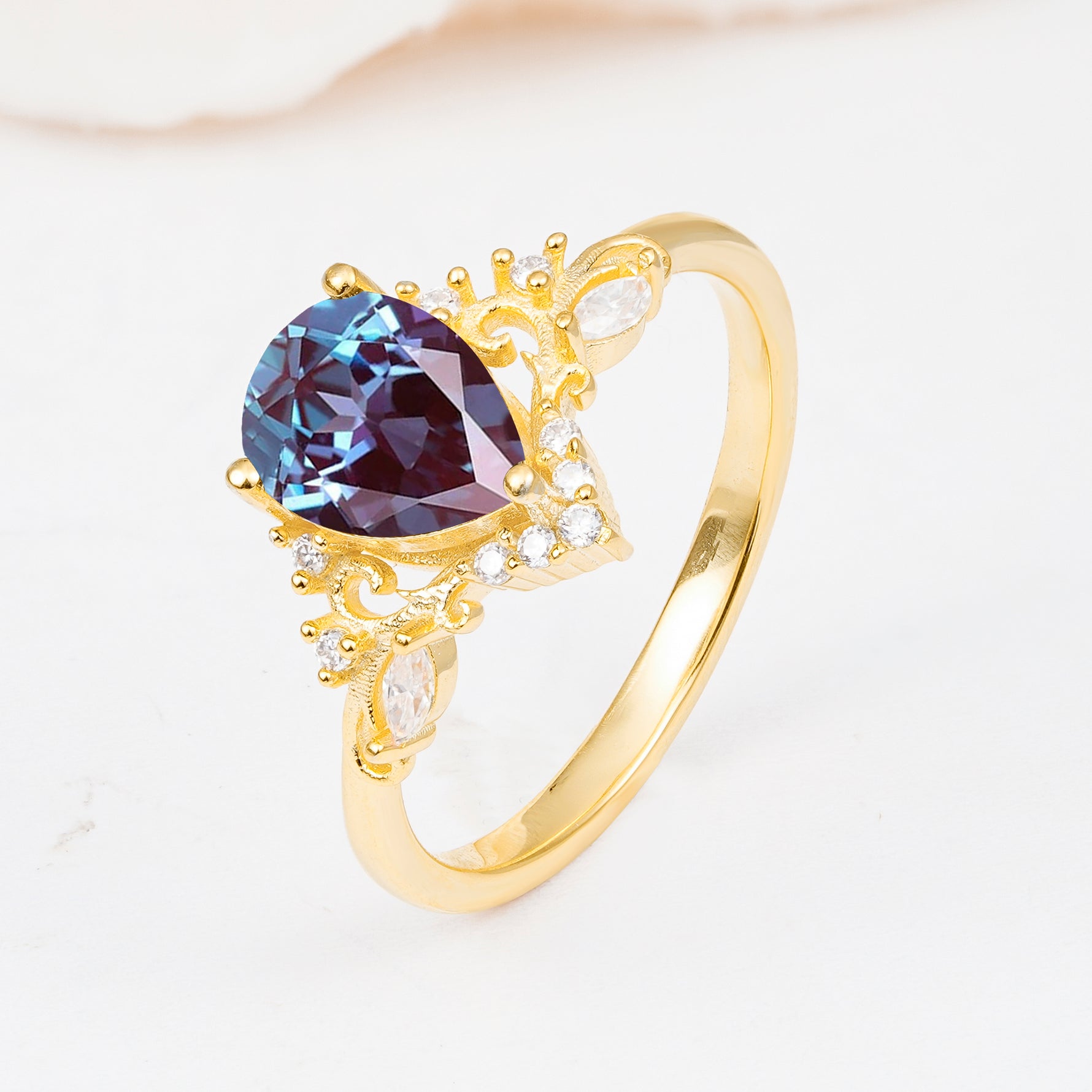 SR17625 Alexandrite Ring - White-Gold