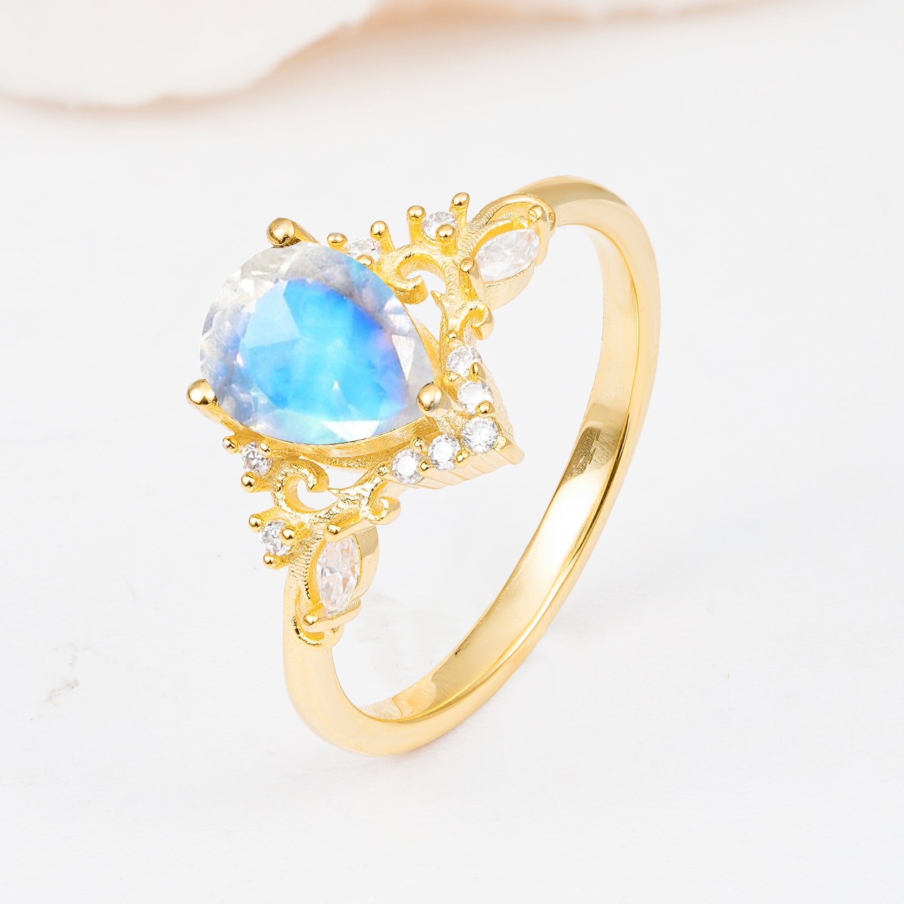 SR17625 Moonstone Ring - White-Gold