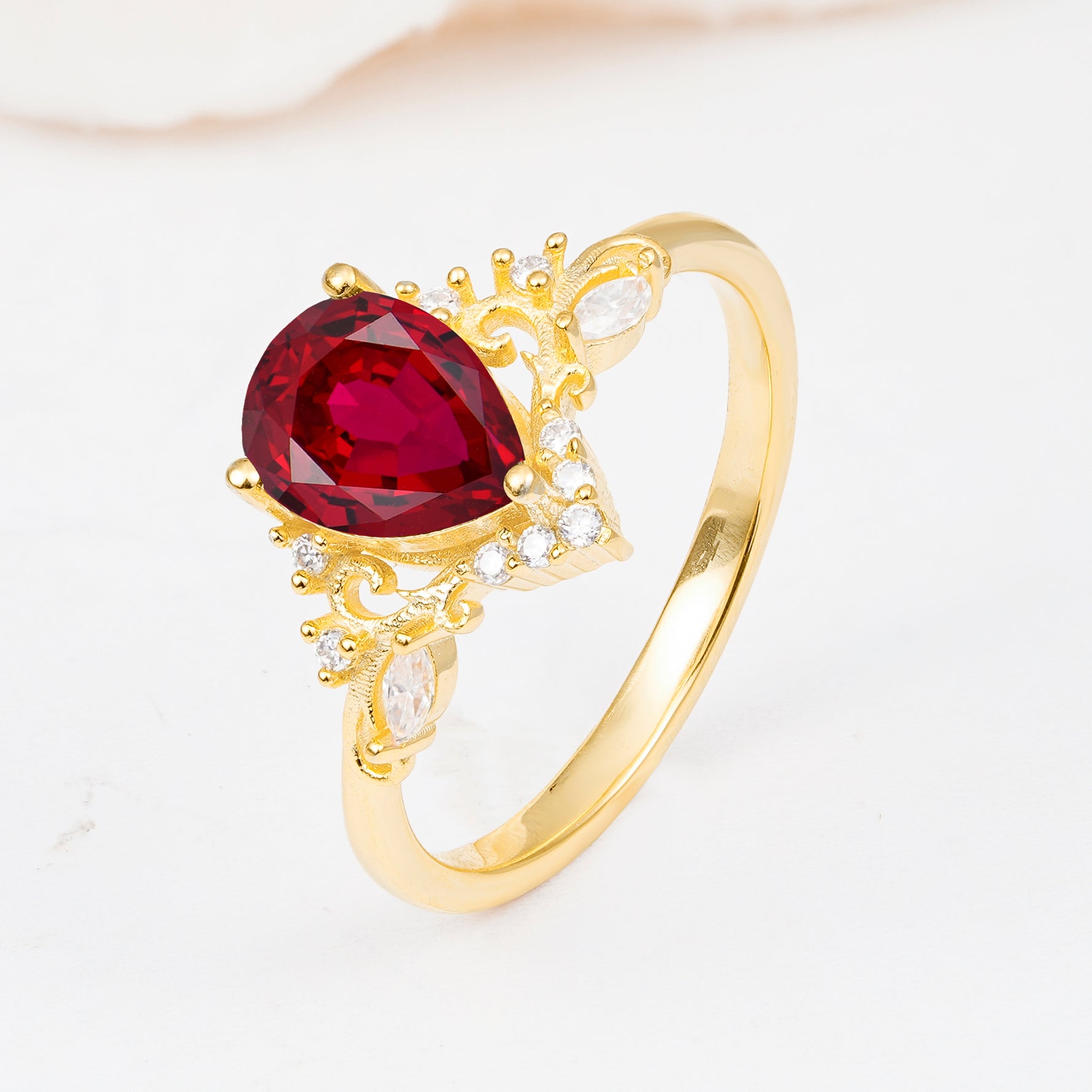 SR17625 Ruby Ring - White-Gold