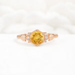 Vintage-Inspired Round Cut Citrine Engagement Ring - Additional view