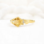 Vintage-Inspired Round Cut Citrine Engagement Ring - Additional view