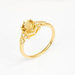 Vintage-Inspired Round Cut Citrine Engagement Ring - Additional view