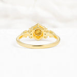 Vintage-Inspired Round Cut Citrine Engagement Ring - Additional view