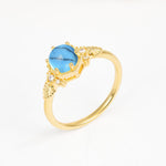 Vintage-Inspired Round Cut Turquoise Engagement Ring - Additional view