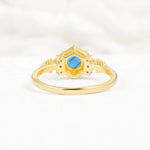 Vintage-Inspired Round Cut Turquoise Engagement Ring - Additional view