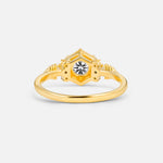 Round Cut Lab Diamond Engagement Ring with Floral Side Stone Detail - Additional view