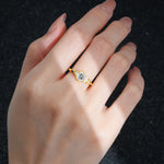 Round Cut Lab Diamond Engagement Ring with Floral Side Stone Detail - Additional view