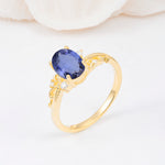 Romantic Oval Cut Twisted Scroll Side Stone Tanzanite Engagement Ring - Additional view