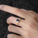 Romantic Oval Cut Twisted Scroll Side Stone Alexandrite Engagement Ring - Additional view