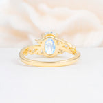 Romantic Oval Cut Twisted Scroll Side Stone Moonstone Engagement Ring - Additional view