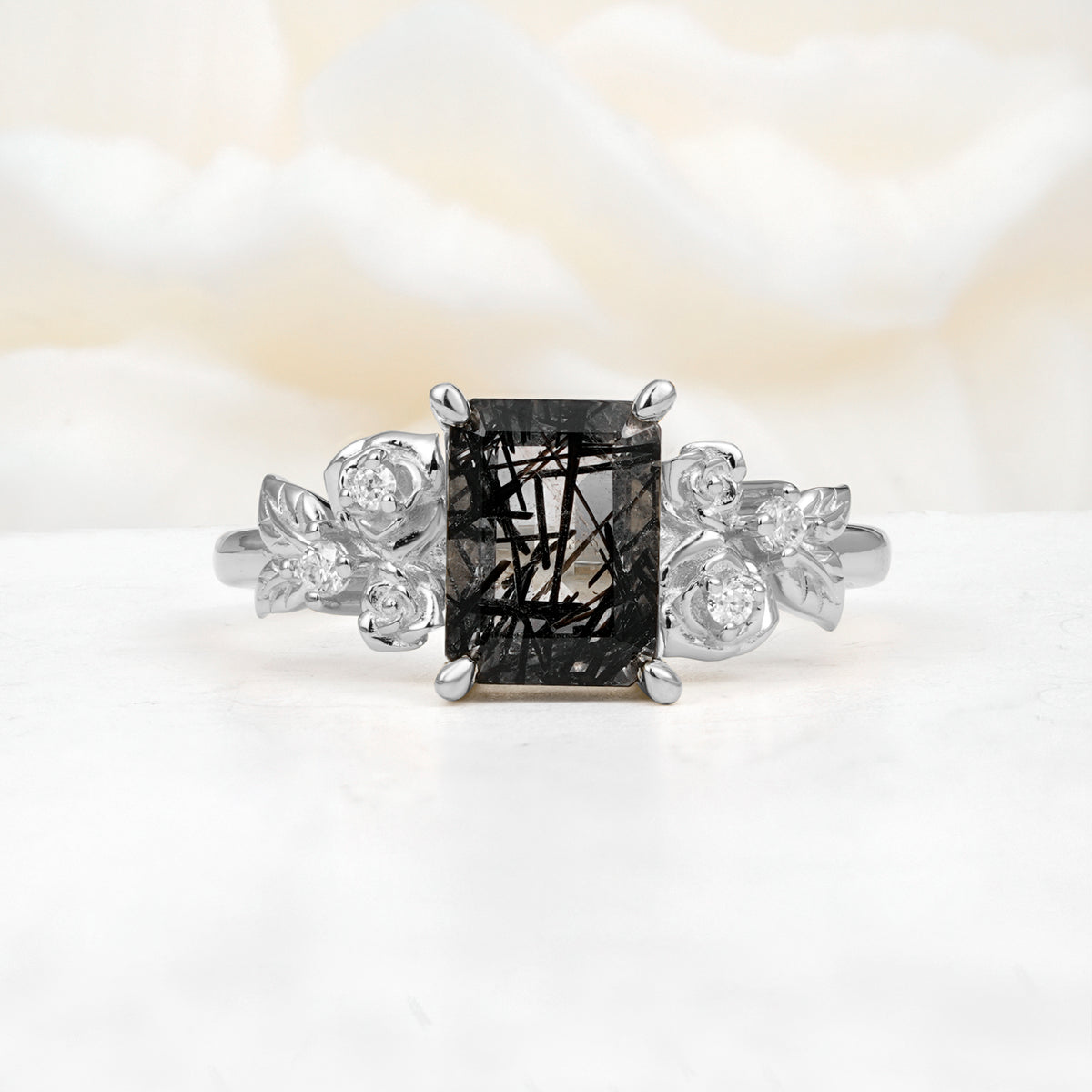 SR17645 Black Rutilated Quartz Ring - Additional view
