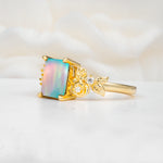 SR17645 Fire Opal Ring - White-Gold