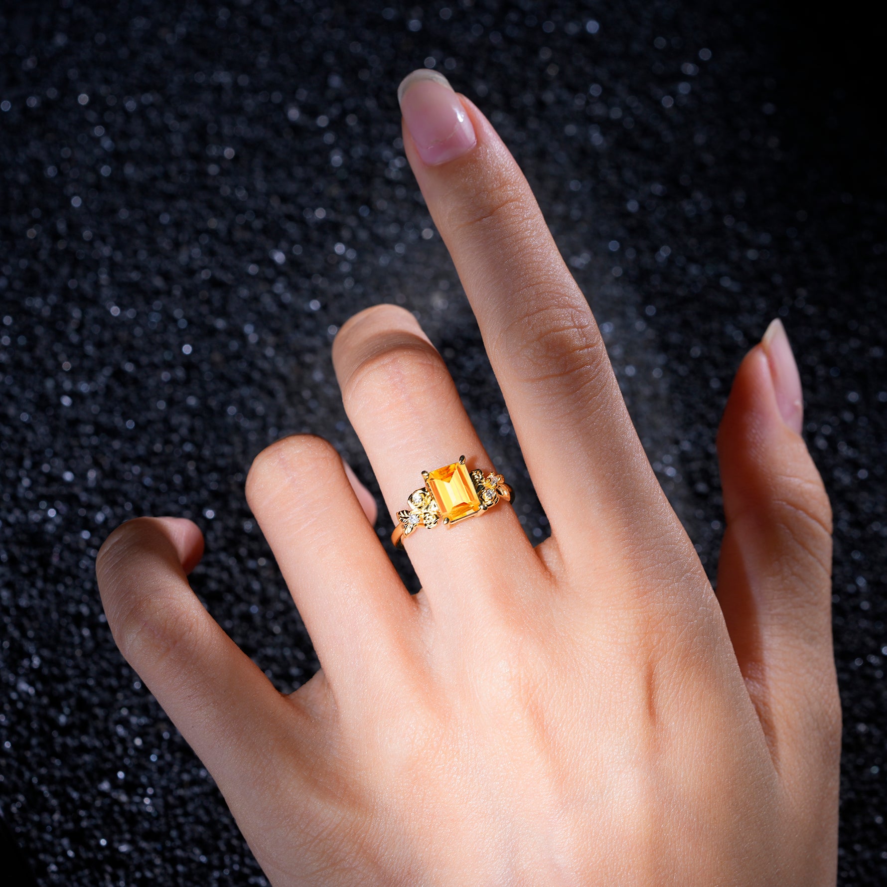 SR17645 Citrine Ring - Rose-Gold