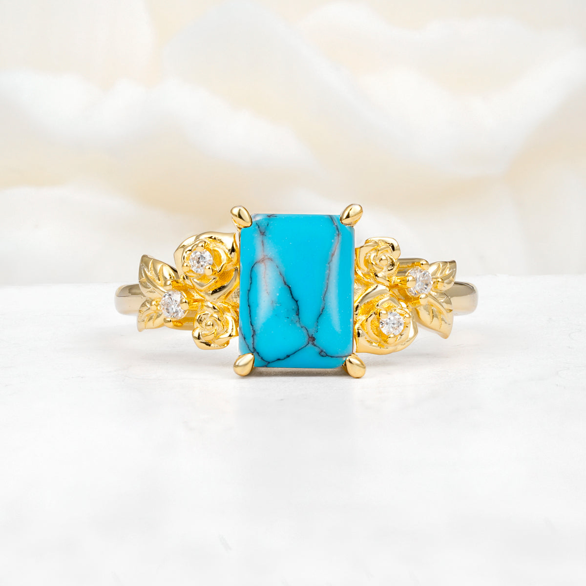 SR17645 Turquoise Ring - Yellow-Gold