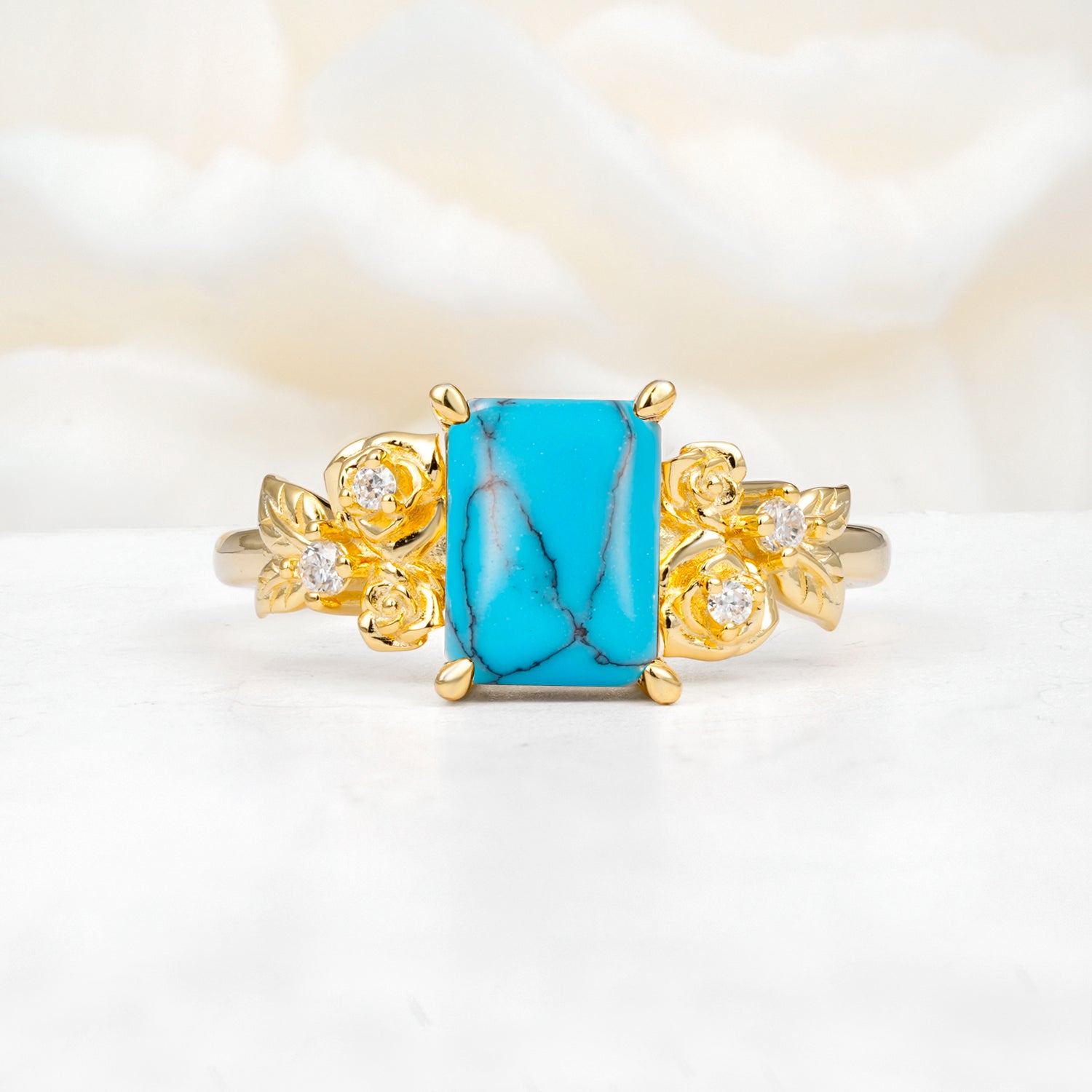 SR17645 Turquoise Ring - Yellow-Gold