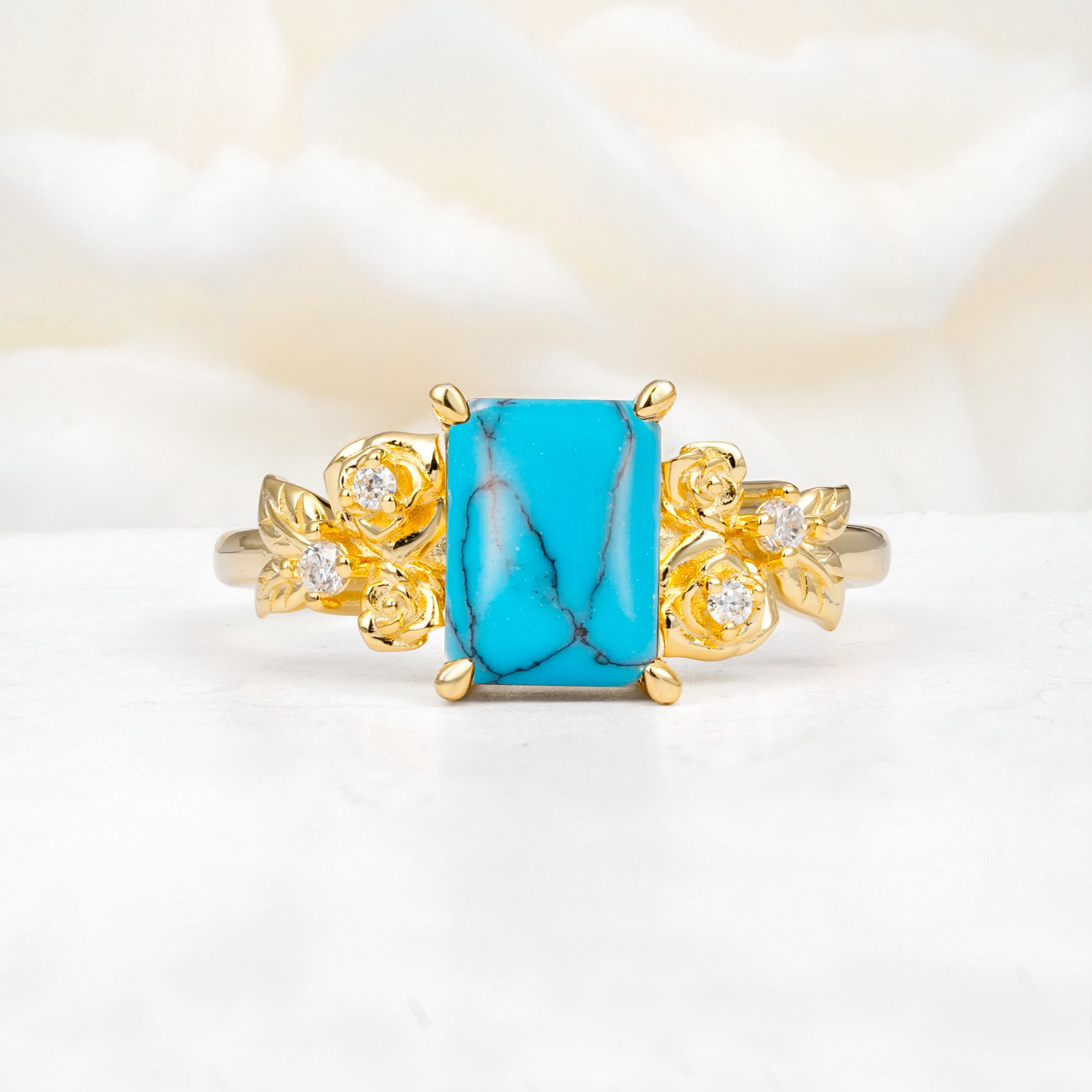 SR17645 Turquoise Ring - Yellow-Gold